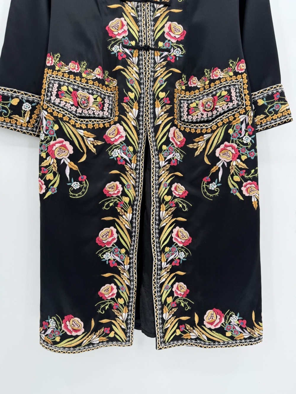 Sue Wong Nocturne 100% Silk Floral Embroidered Evening Coat Opera see meas. - Picture 9 of 16